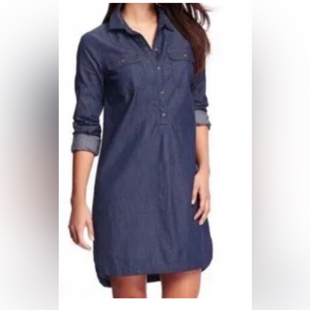 Ladie’s  Loft brand lightweight dark denim shirt dress
